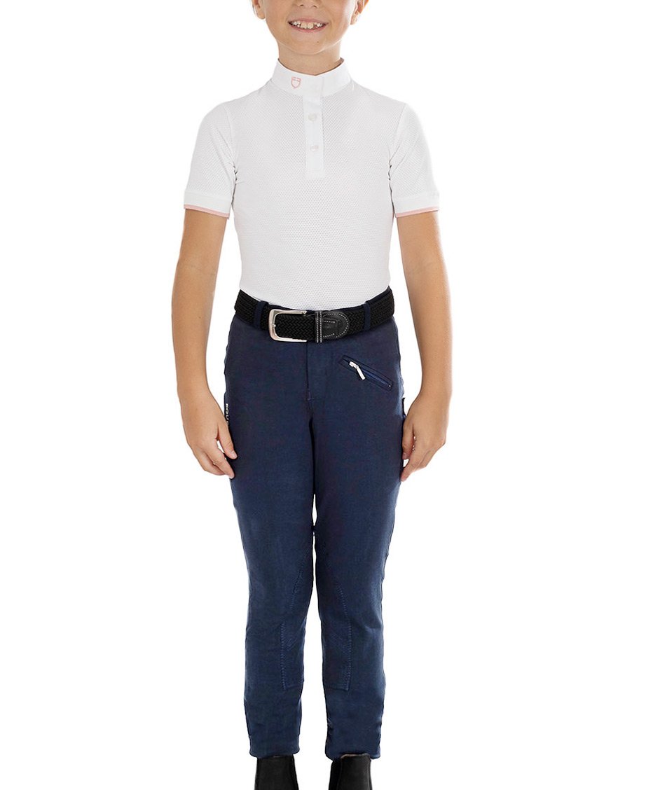 Pantaloni equitazione per bambino LEILANI in cotone leggero a vita bassa elasticizzato - foto 7