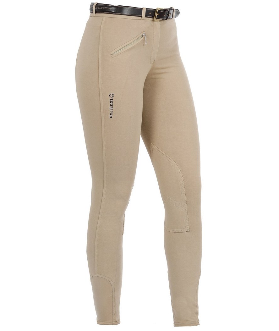 Pantalone da donna per equitazione SELENE aderente a vita bassa taglio anatomico in cotone leggero elasticizzato