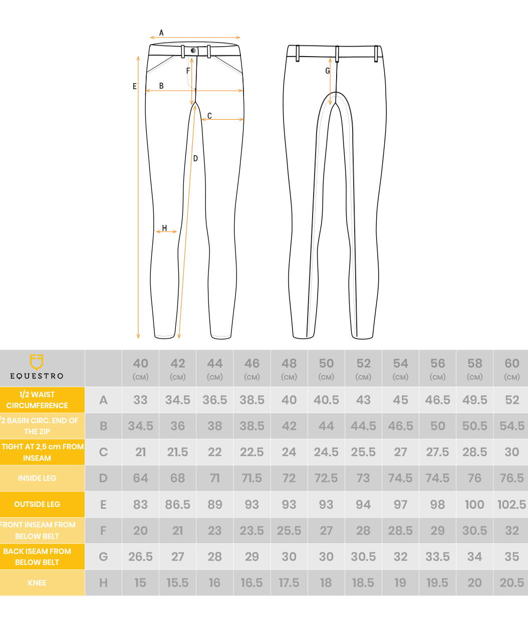 Pantalone da uomo per equitazione URANO a vita bassa in cotone elasticizzato - foto 16