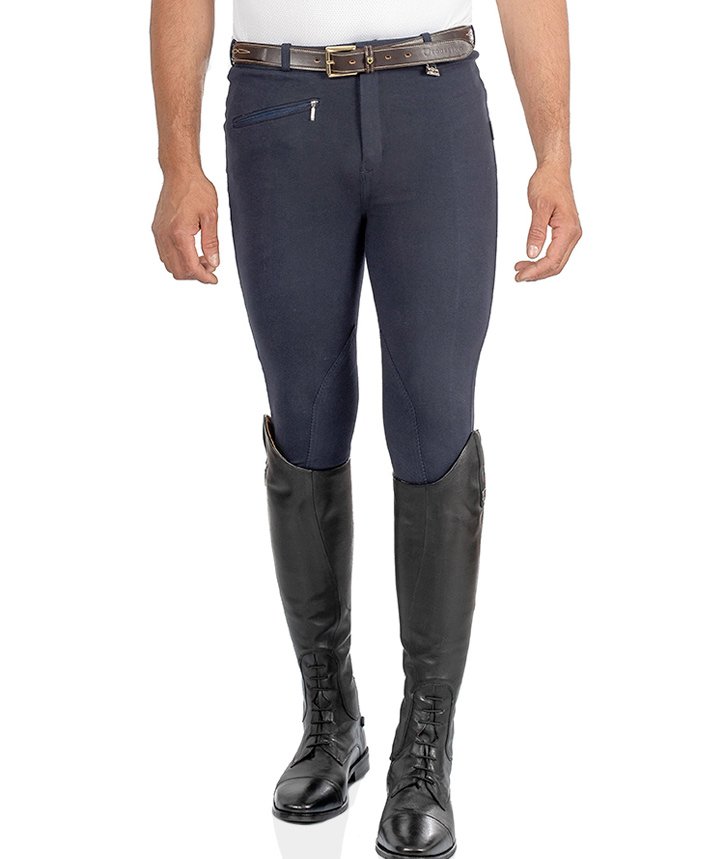 Pantalone da uomo per equitazione URANO a vita bassa in cotone leggero elasticizzato - foto 9