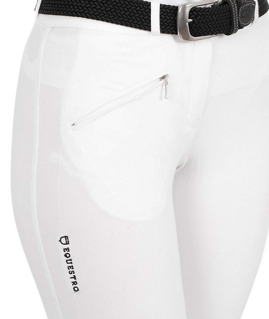 Pantaloni da equitazione donna modello Selene in cotone elasticizzato con grip - foto 6