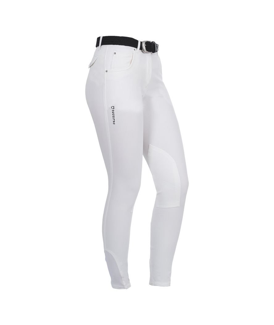 PROMOZIONE Pantalone da donna per equitazione RACE in cotone elasticizzato taglio anatomico due tasche con zip BLU 38 - foto 1
