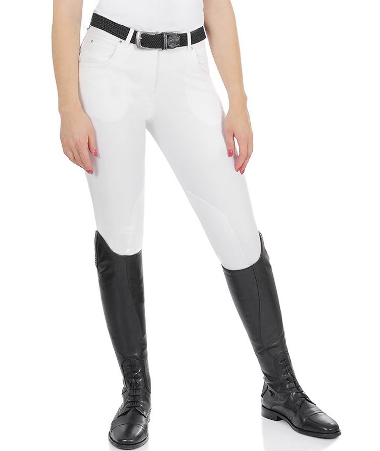 PROMOZIONE Pantalone da donna per equitazione RACE in cotone elasticizzato taglio anatomico due tasche con zip BLU 38 - foto 11