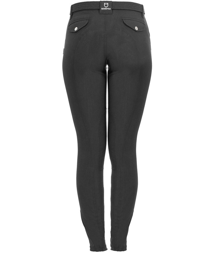 PROMOZIONE Pantalone da donna per equitazione RACE in cotone elasticizzato taglio anatomico due tasche con zip BLU 38 - foto 13
