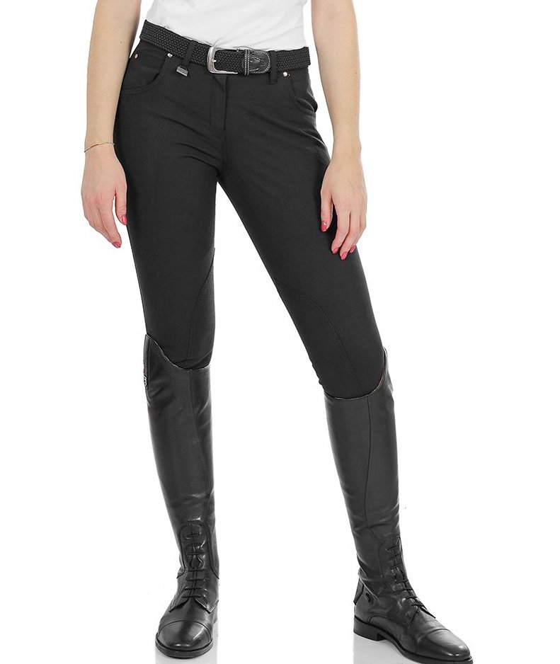 PROMOZIONE Pantalone da donna per equitazione RACE in cotone elasticizzato taglio anatomico due tasche con zip BLU 38 - foto 15