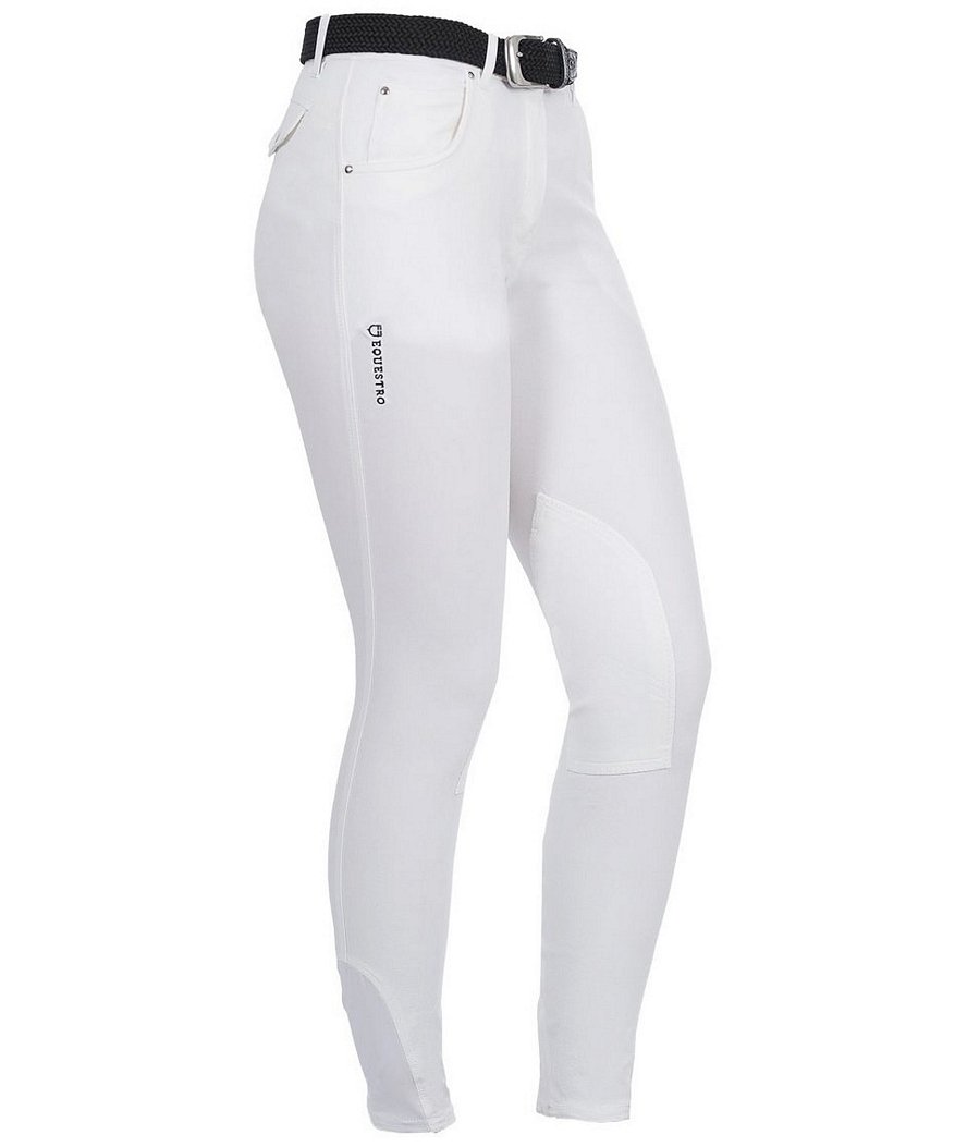 PROMOZIONE Pantalone da donna per equitazione RACE in cotone elasticizzato taglio anatomico due tasche con zip BLU 38 - foto 8