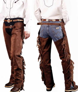 Chaps western pelle scamosciata frange zip