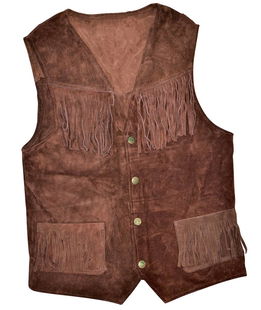 Gilet western pelle scamosciata frange