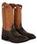 Stivali western roping da equitazione modello buckaroo in pelle lavorata gambale beige piede marrone