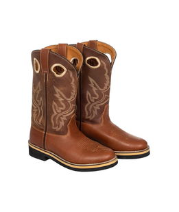 Stivali western in cuoio ingrassato lavorato modello BUCKAROO
