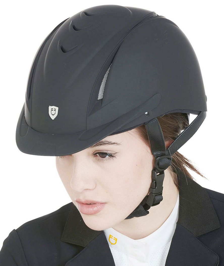 PROMOZIONE Casco da equitazione Maverick nero Omologato VG1 ventilato con rotella di regolazione S-M NERO - foto 4