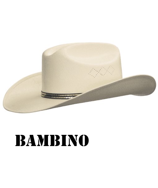 Cappello western bimbo in paglia rigida modello Texas