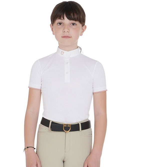 Polo per bambina modello Clara traspirante con colletto coreana e bottoni - foto 6