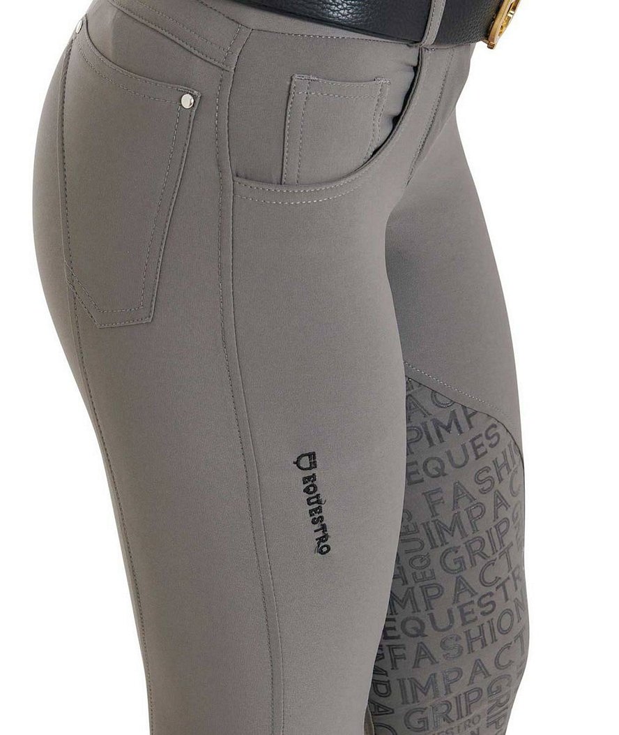 Pantaloni equitazione donna Xeni elasticizzati aderenti con grip sulle ginocchia - foto 16
