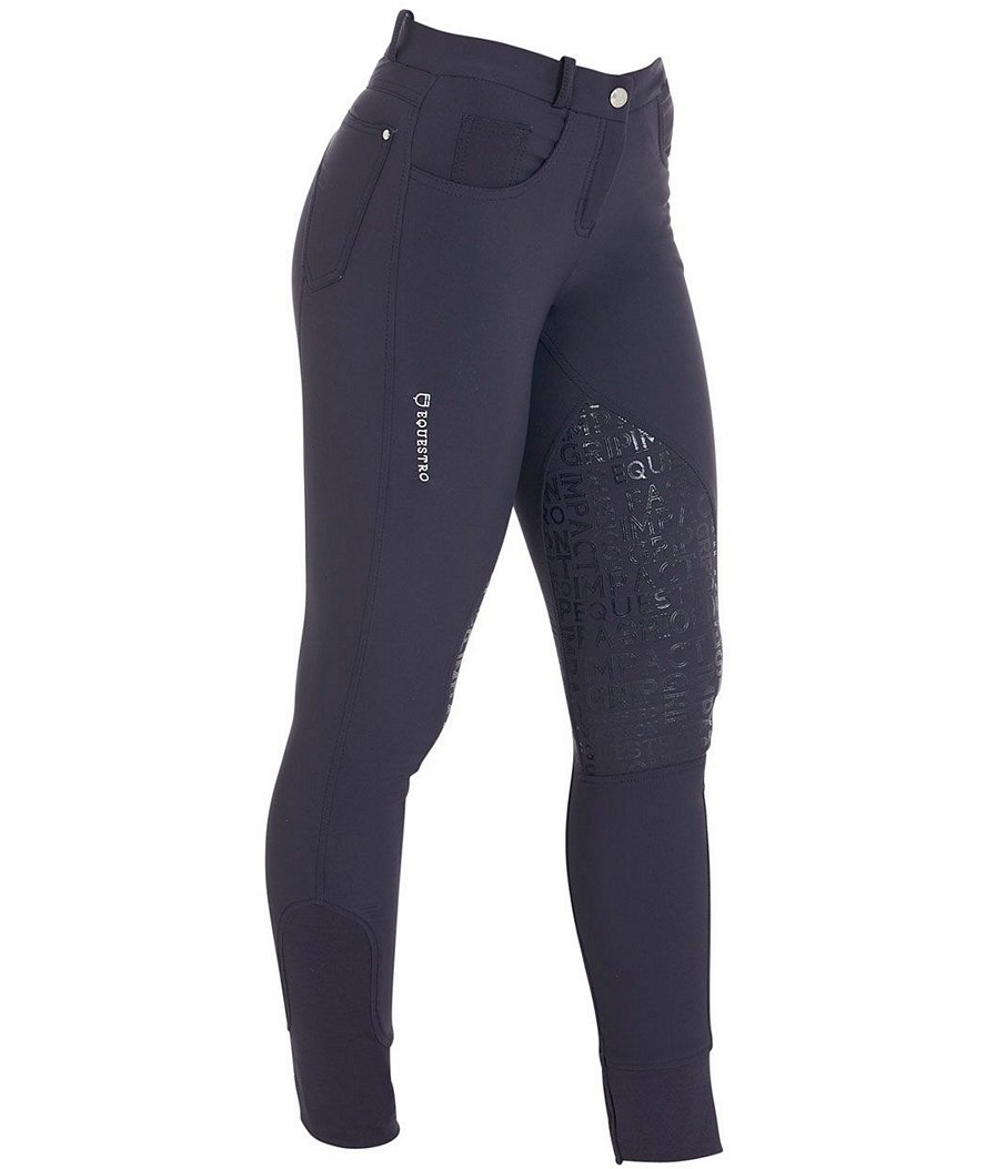 Pantaloni equitazione donna Xeni elasticizzati aderenti con grip sulle ginocchia - foto 7