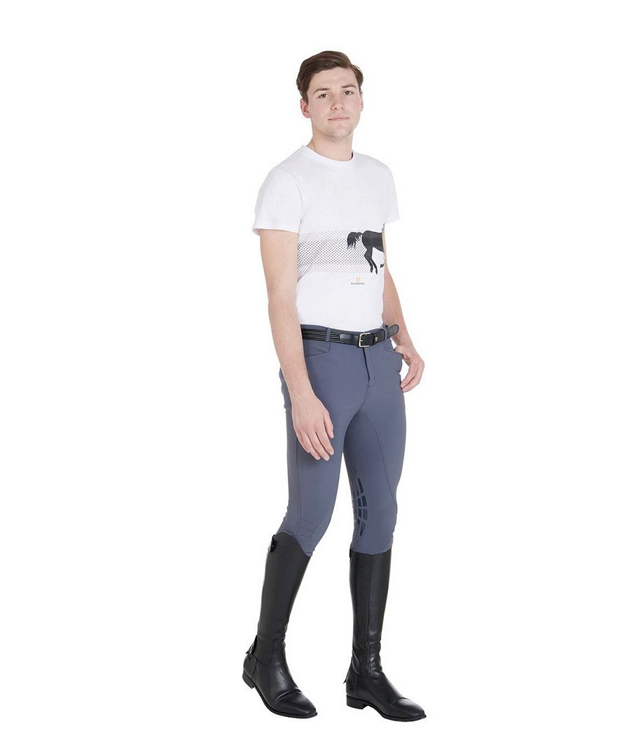 Pantaloni da equitazione per uomo modello Nestor in tessuto tecnico con grip - foto 16
