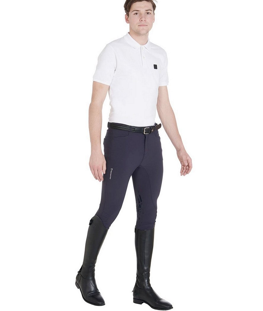 Pantaloni da equitazione per uomo modello Nestor in tessuto tecnico con grip - foto 7