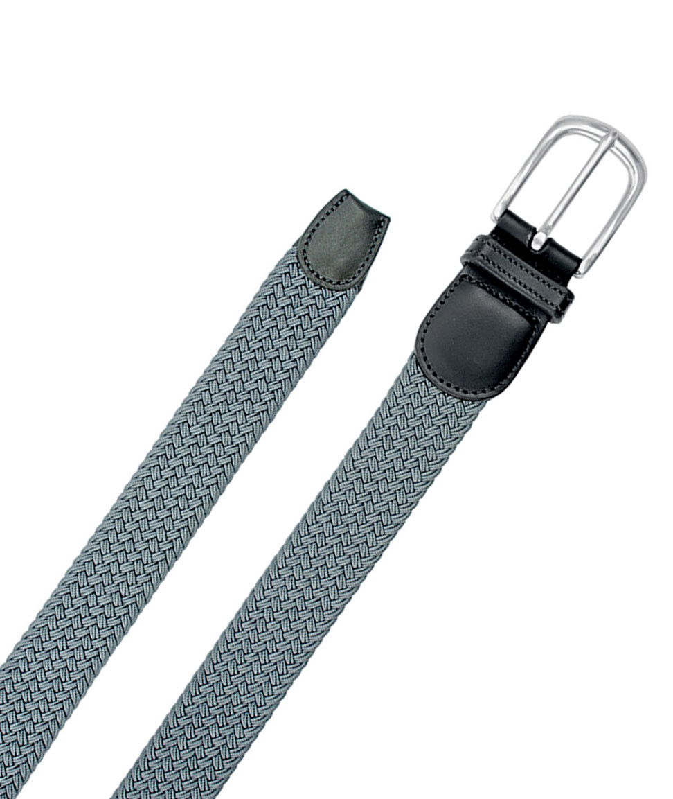 Cintura elasticizzata per adulto modello Crossed con terminali in similpelle - foto 1