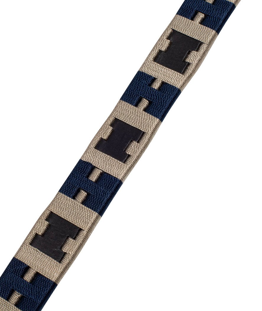 Cintura in cuoio con ricami a contrasto motivo geometrico - foto 2