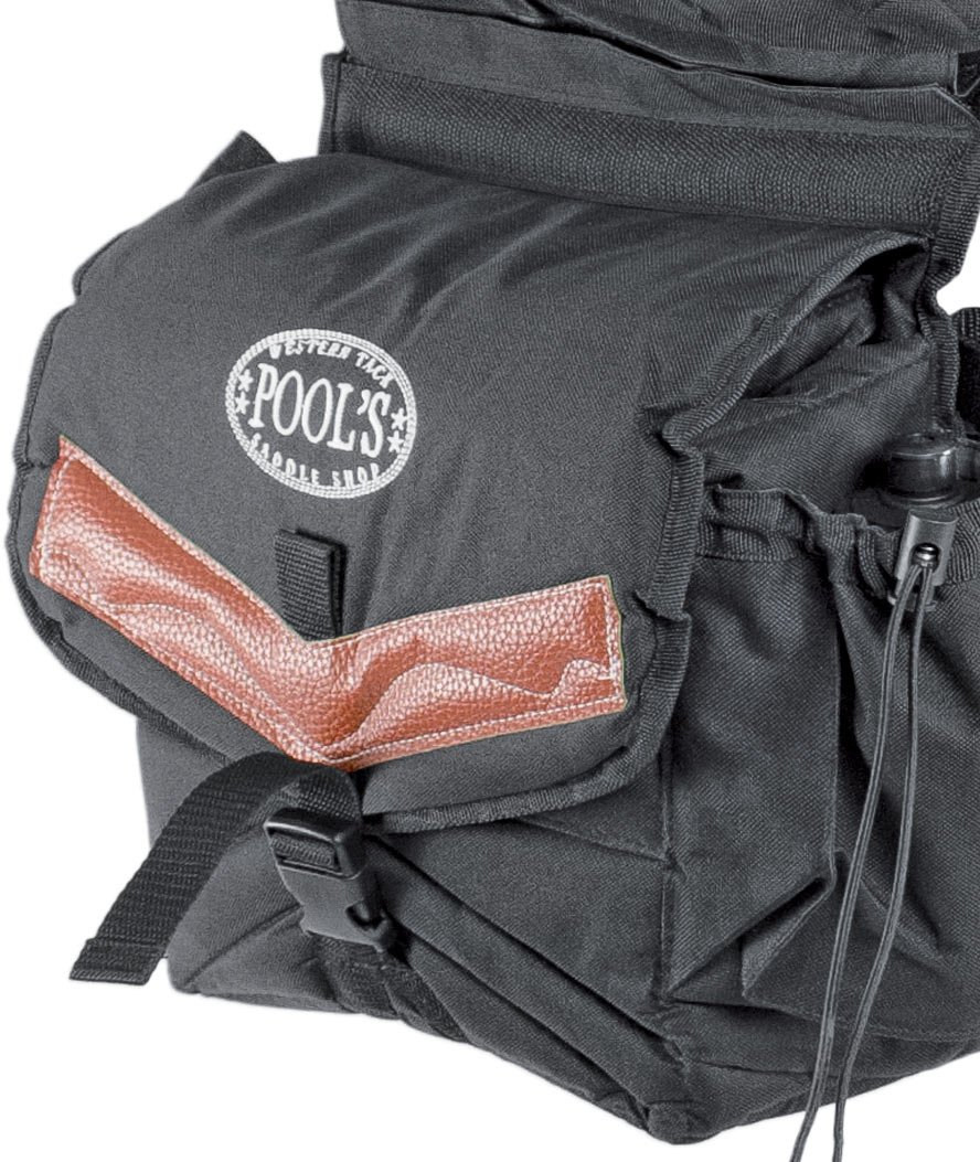 PROMOZIONE Bisaccia posteriore imbottita in nylon con tasca superiore estraibile e completa di borraccie NERO - foto 1