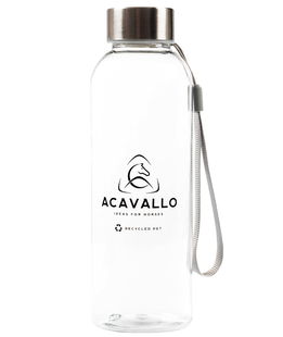 Borraccia in RPET 500ml in plastica riciclata senza BPA con tappo a vite in acciaio e tracolla 