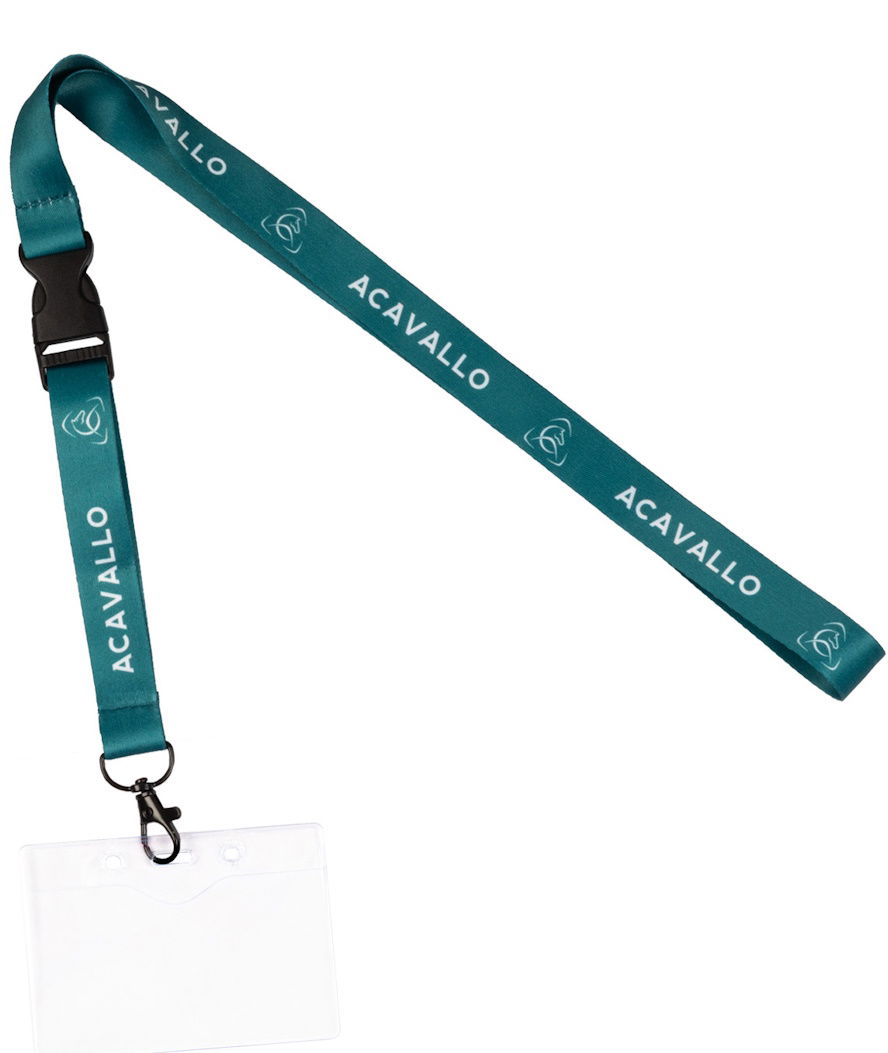 Porta badge con cordino moschettone e gancio