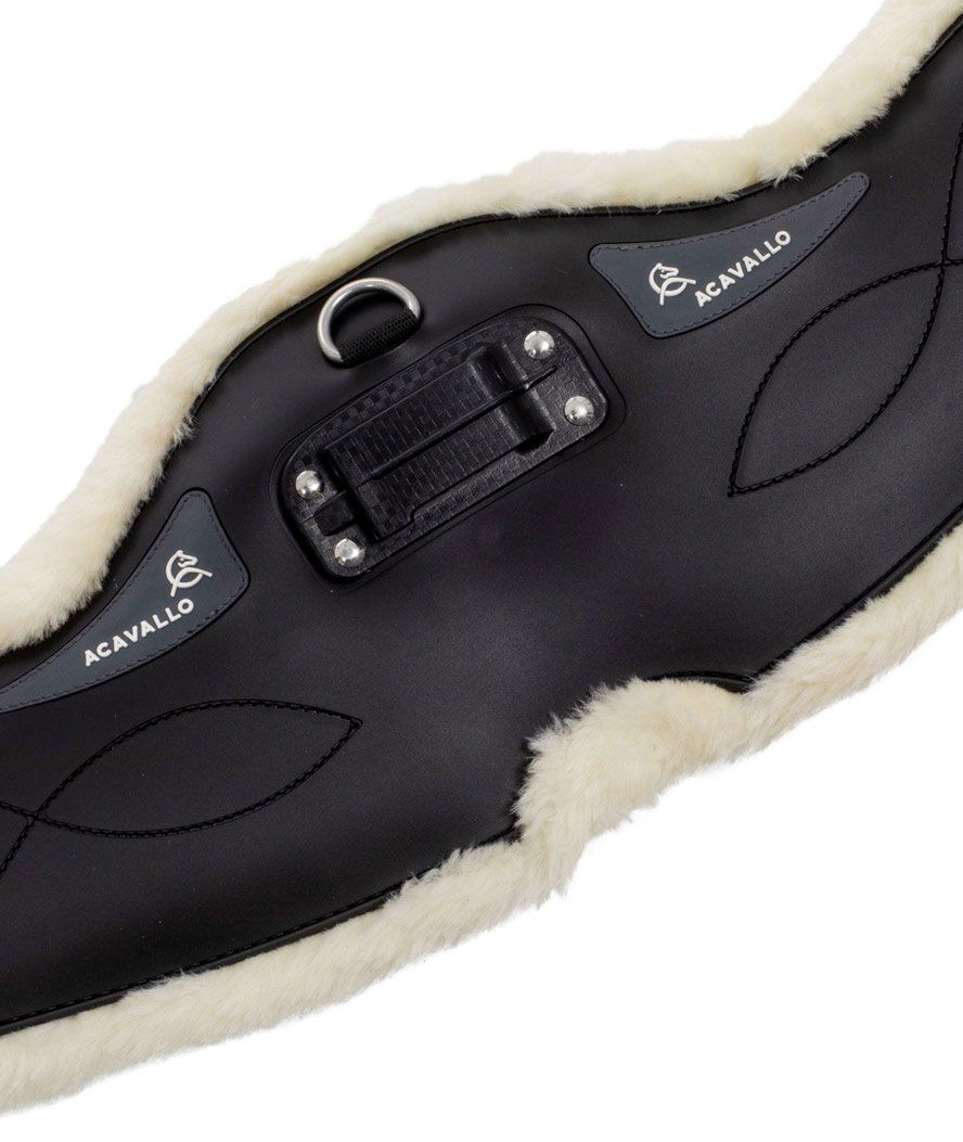 PROMOZIONE Sottopancia da dressage con bordo lana ecologica e inserto in gel 55 CM NERO - foto 2
