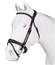 Briglia inglese A Cavallo con nasalina regolabile sopratesta imbottito e frontalino liscio