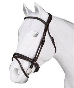 Briglia inglese A Cavallo con nasalina regolabile sopratesta imbottito e frontalino liscio