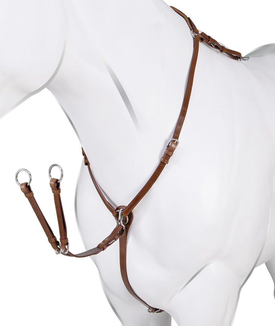 Pettorale per cavalli realizzato in pelle di vitello completo di forchetta remobibile