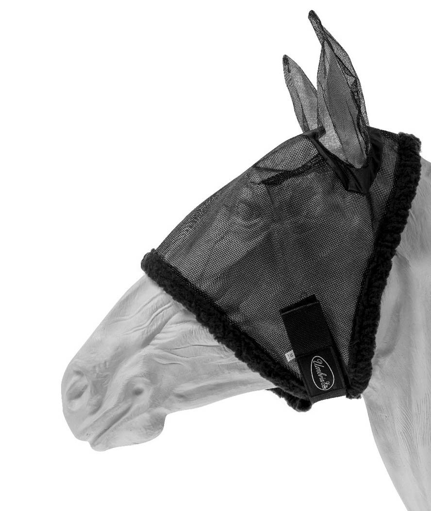 Maschera antimosche PVC in nylon con copriorecchie e chiusura tessuto a strappo - foto 2