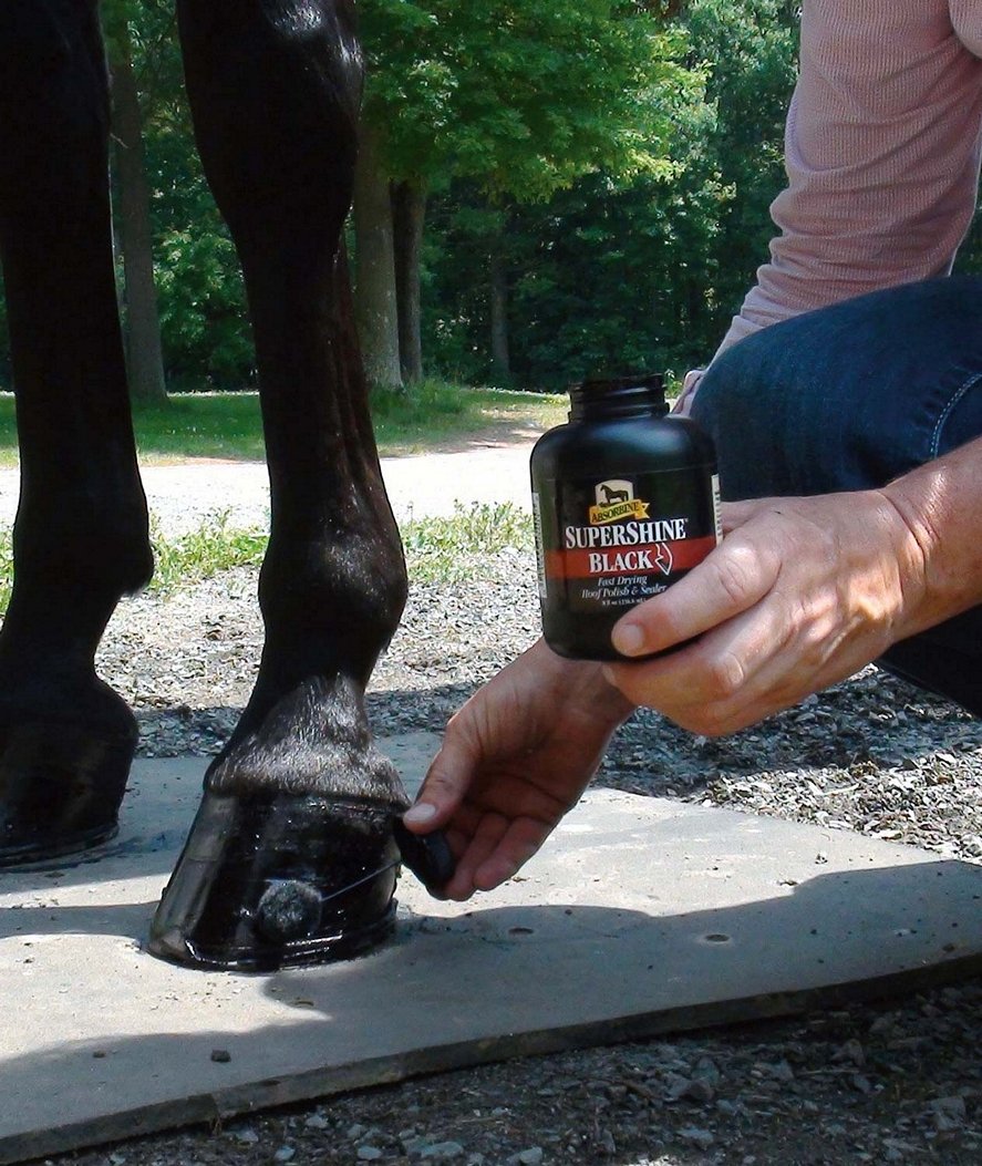 Absorbine Supershine Black Hoof polish olio per zoccoli lucidante e sigillante nero  - foto 1