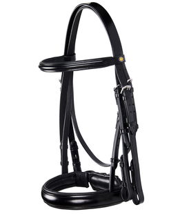 Briglia  Dressage in morbido cuoio con chiusura Pull-back