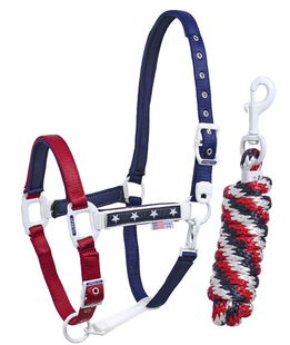 Cavezza cavallo nylon stelle colori USA