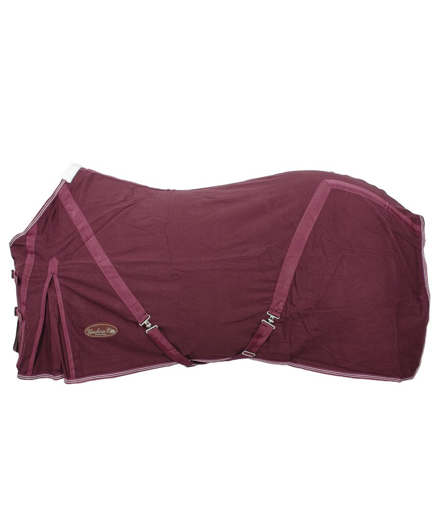 PROMOZIONE Coperta in cotone Malaga con cinghie incrociate, soffietto laterale e cinghie regolabili BORDEAUX 125 CM