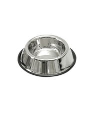 Ciotola in acciaio con bordo in gomma antiscivolo per cani 450 ml