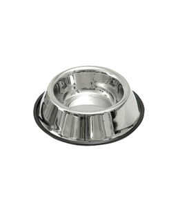 Ciotola in acciaio con bordo in gomma antiscivolo per cani 450 ml