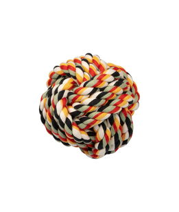 Gioco per cani in corda annodata multicolor a forma di palla 15 cm