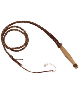 Frustino cuoio intrecciato manico legno