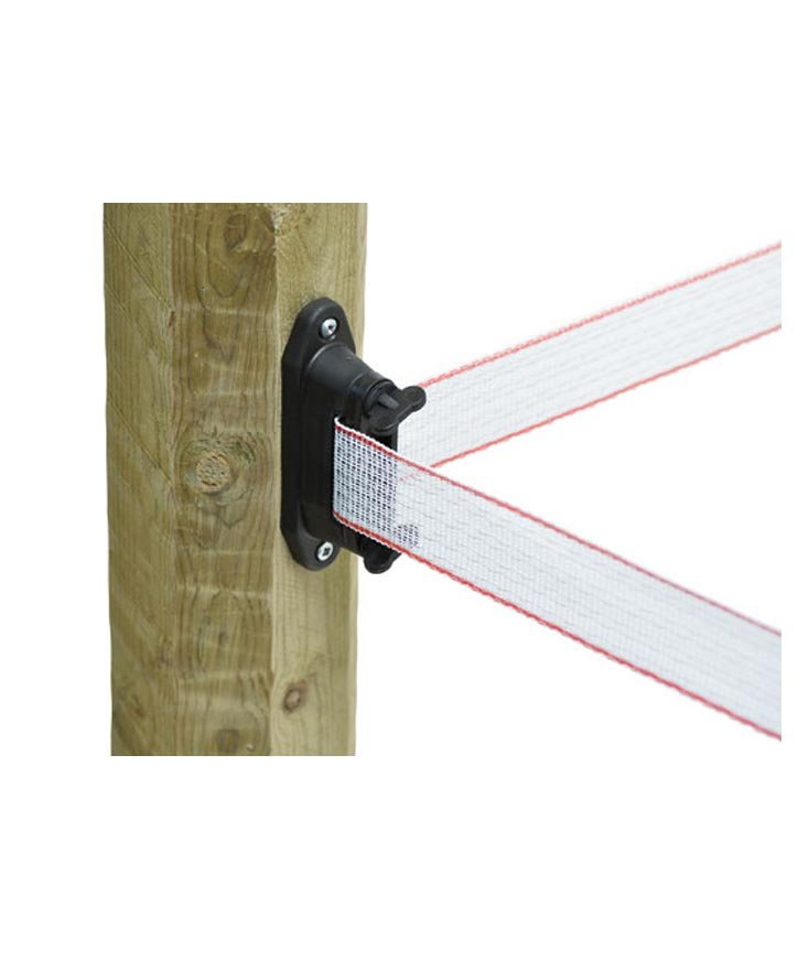 Isolatore angolare antiscivolo per fettuccie e bande adatto a picchetti in legno Conf. 10 pezzi - foto 1