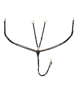 Pettorale inglese con forchetta in pelle conciata e clincher in ottone modello Brass Clincher New 
