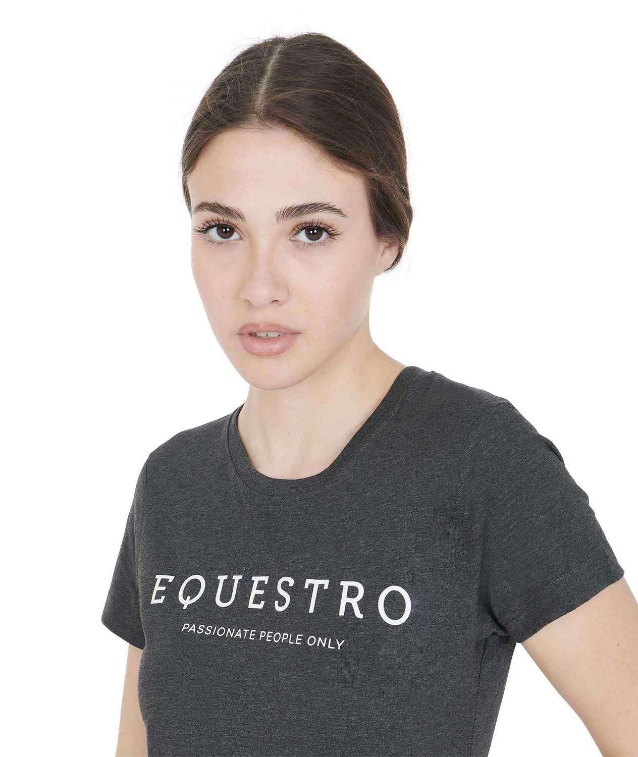 T-shirt da equitazione per donna a maniche corte in cotone con stampa Equestro - foto 1