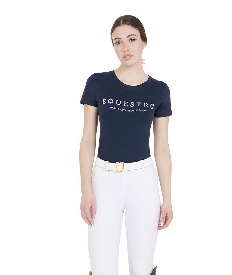 T-shirt da equitazione per donna a maniche corte in cotone con stampa Equestro - foto 6