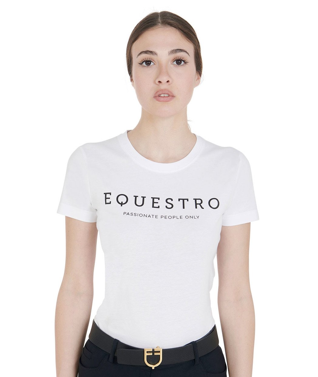 T-shirt da equitazione per donna a maniche corte in cotone con stampa Equestro - foto 7