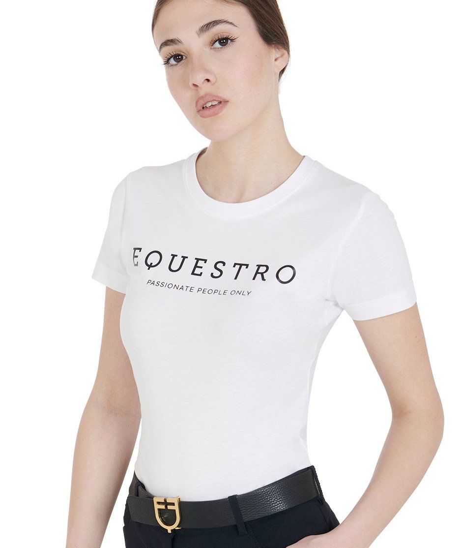 T-shirt da equitazione per donna a maniche corte in cotone con stampa Equestro - foto 8