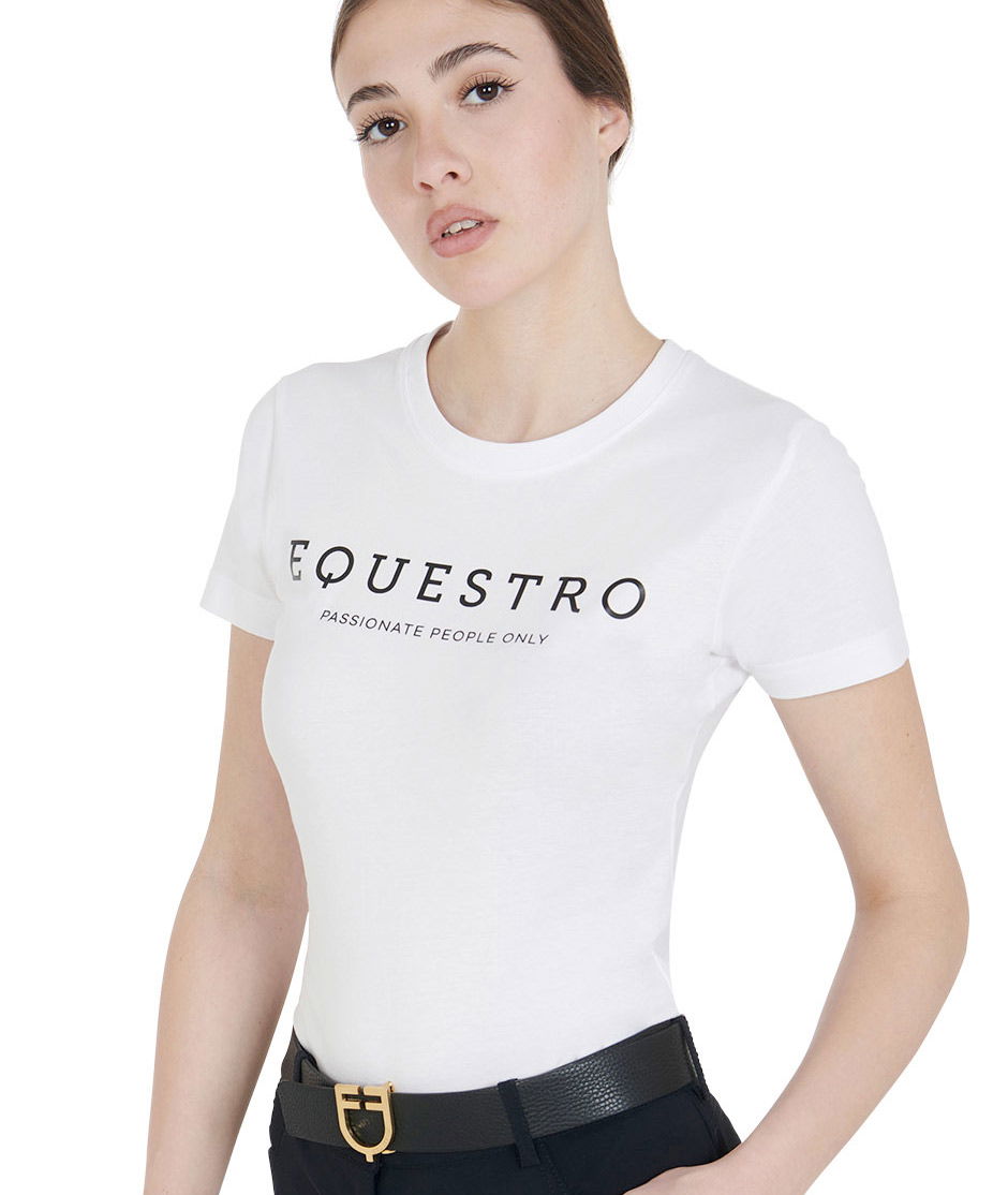 T-shirt da equitazione per donna a maniche corte in cotone con stampa Equestro - foto 8