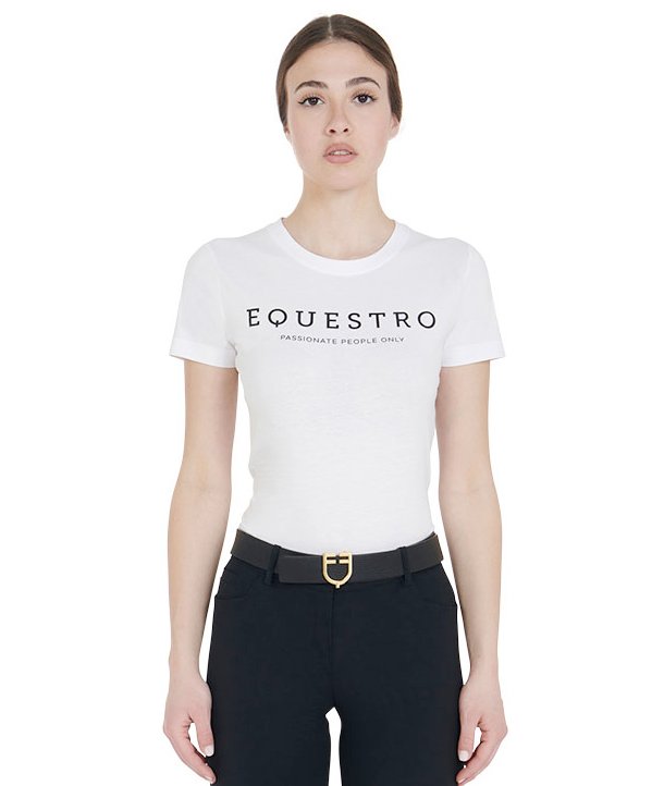 T-shirt da equitazione per donna a maniche corte in cotone con stampa Equestro - foto 9