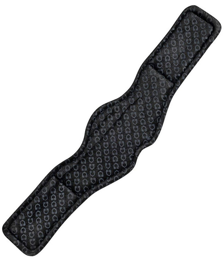 PROMOZIONE Sottopancia sagomato dressage in cuoio e fodera in neoprene antisfregamento con fibbie inox ed elastici NERO 80CM - foto 1