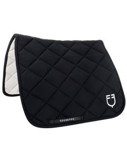 Sottosella da dressage in tessuto tecnico forma anatomica con interno a nido d'ape modello Black line