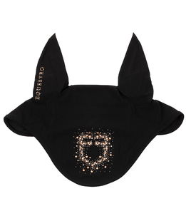 Cuffietta in morbido cotone con orecchie elasticizzate e logo in strass Stone Edition